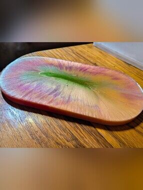 Handmade Iridescent Rainbow Resin Trinket Tray